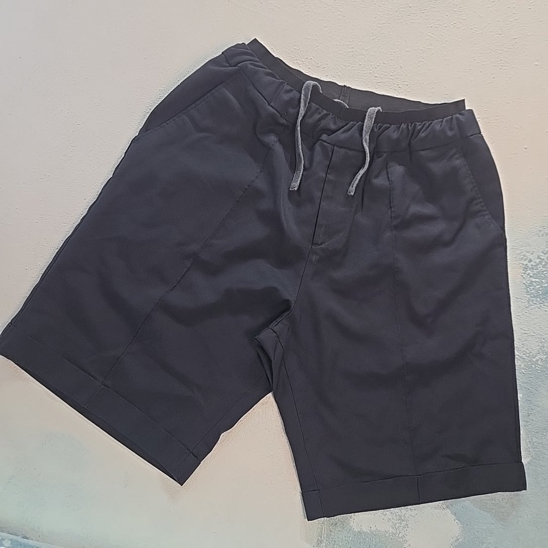 Gazzarrini Mens 46 Tailored Shorts Black Sz M L Wool Blend Drawstring Made Italy